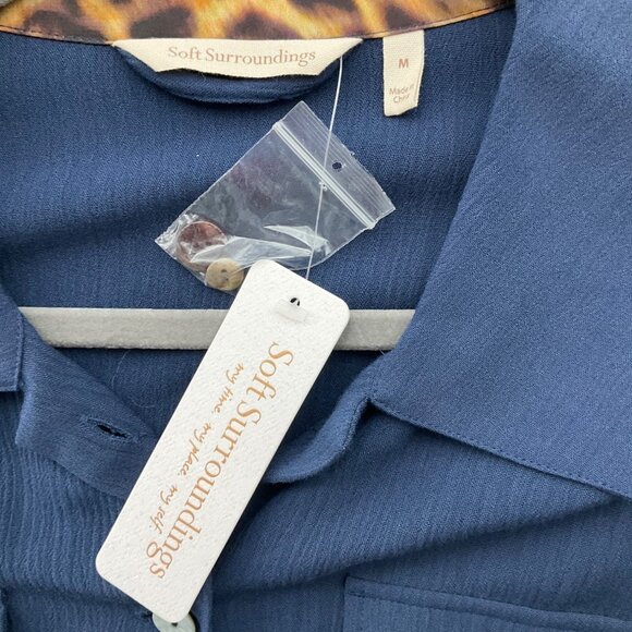 New Soft Surrounding Medium Tall Navy Savanna Maxi Dress Crepe soft - Picture 7 of 16